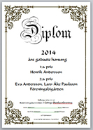 Diplom Godaste Honungen 2014.
